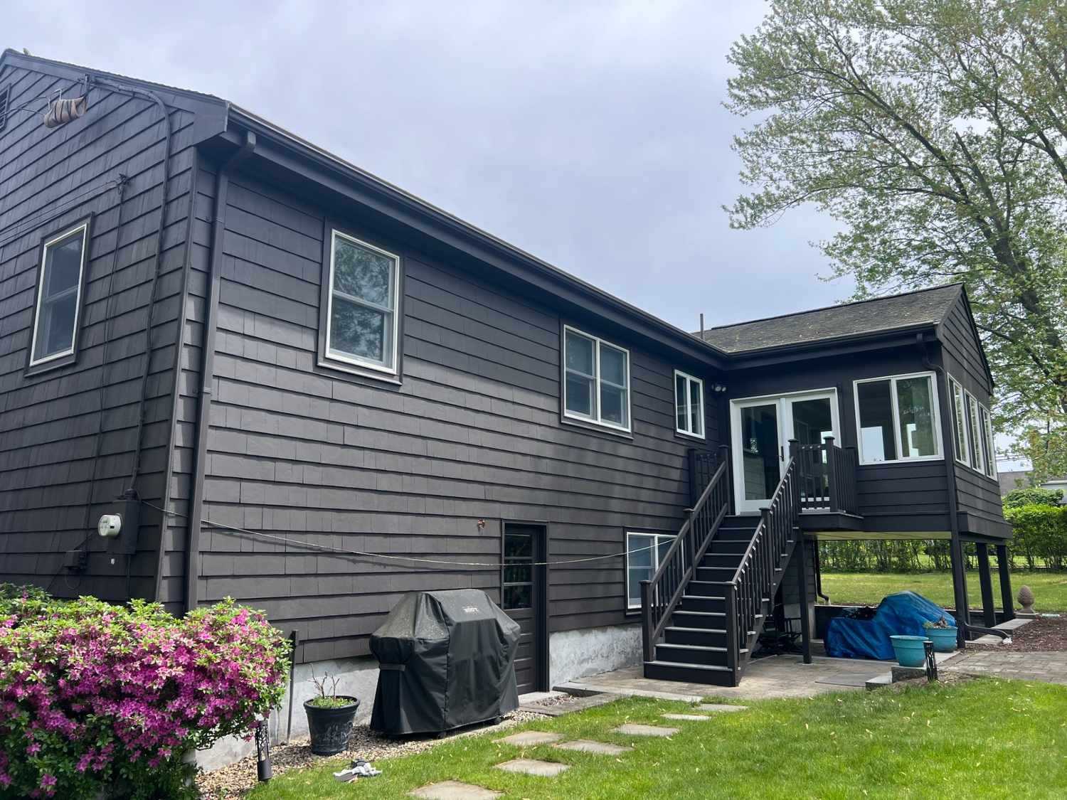 Backyard exterior home makeover in Salem, MA