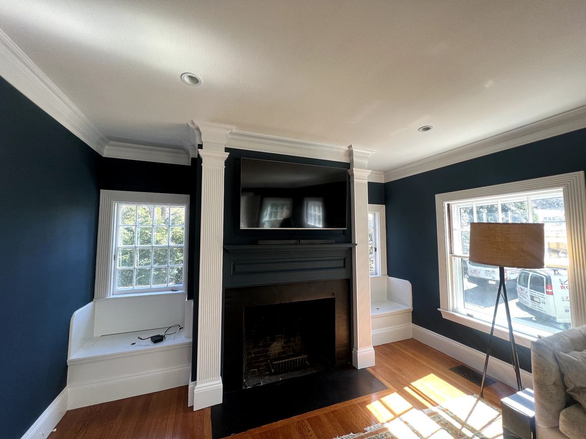 Painting a Fireplace Wall With White Trim: Clean Edge Tips for Massachusetts Homes